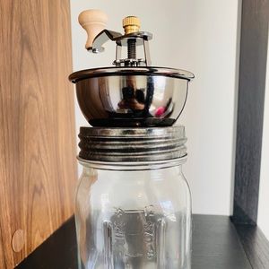 Farmhouse mason jar coffee grinder